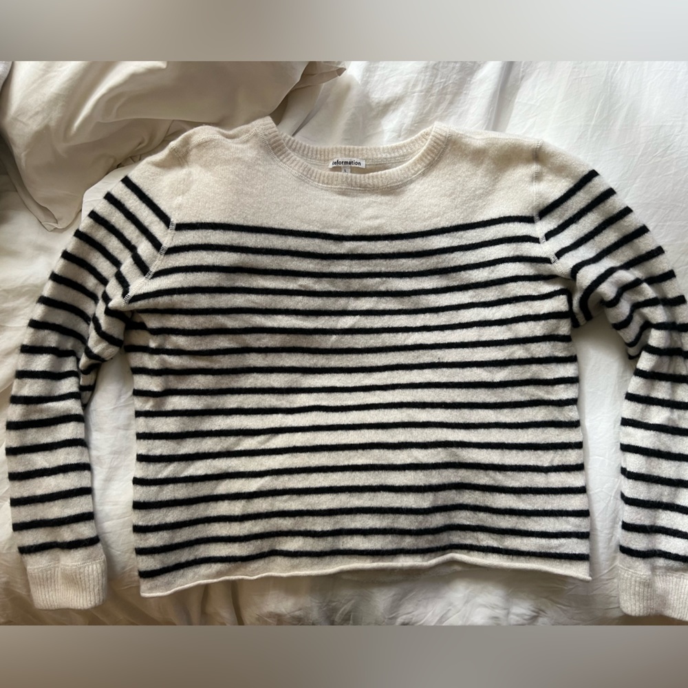 Reformation Cashmere Striped Sweater